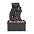 Teamson Home Slate Stone Look Tabletop Water Fountain Indoor Room Décor Sound Machine with Water Pump LED Light Faux Rocks, Indoor Zen for Home Office Living Room, Charcoal