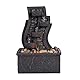 Teamson Home Tisch-Wasserspiel für den Innenbereich, kleines Mini-Zen-Wasserbrunnen-Dekor, modernes, kaskadierendes Schreibtisch-Wasserfall-Ornament mit Lichtern und Pumpe, grau