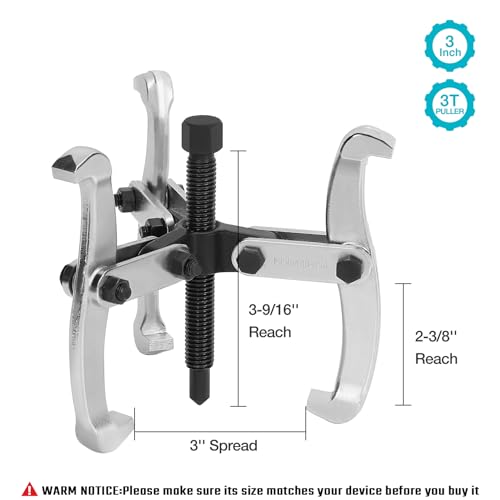 image for DURATECH 3-Inch 3-Jaw Gear Puller, Removal Tool for Gears, Pulleys, Be