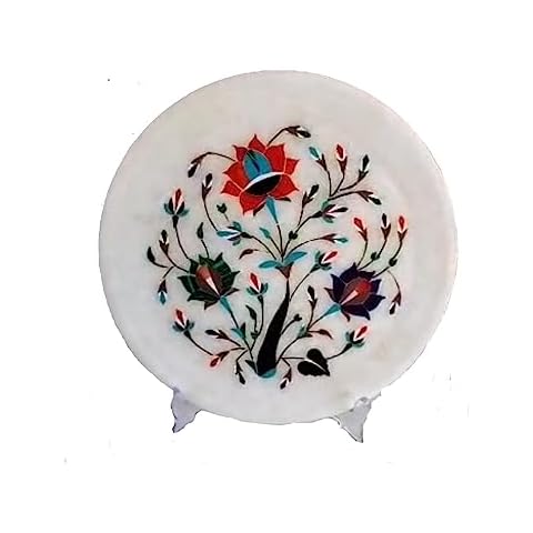 VandituHub Marble Inlay Plate 8 Inch Cover