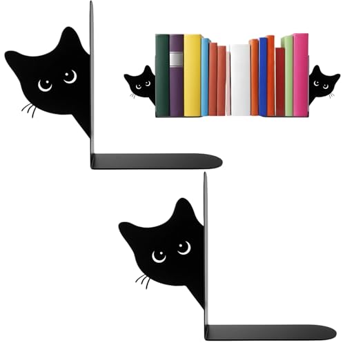 Buchstütze Katze, 2er Set Bücherstützen, Stabile Bücherhalter Mit Katzenmotiv, Ideal Für Bücherregal Und Schreibtisch, Dekorative Buchstützen Für Zuhause Und Büro Buchstütze Katze, 2er Set Bücherstützen, Stabile Bücherhalter Mit Katzenmotiv, Ideal Für Bücherregal Und Schreibtisch, Dekorative Buchstützen Für Zuhause Und Büro