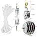 Poly Rope Hoist Pulley Block, 4000 LB 2 Ton 65 Feet of 3/8 “, 7:1 Lifting Power, Pulley Hoist for Lift Furniture, Motorcycles, Bicycles