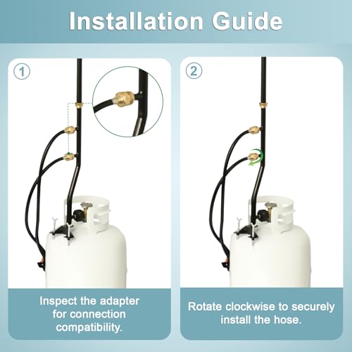 SHINESTAR 5FT Propane Extension Hose, Connects 1lb Appliance to Propane Tree or Propane Tee Adapter, Compatible with Buddy Heater, Weber Q Grill, Coleman Camping Stove and more - Thumbnail 6
