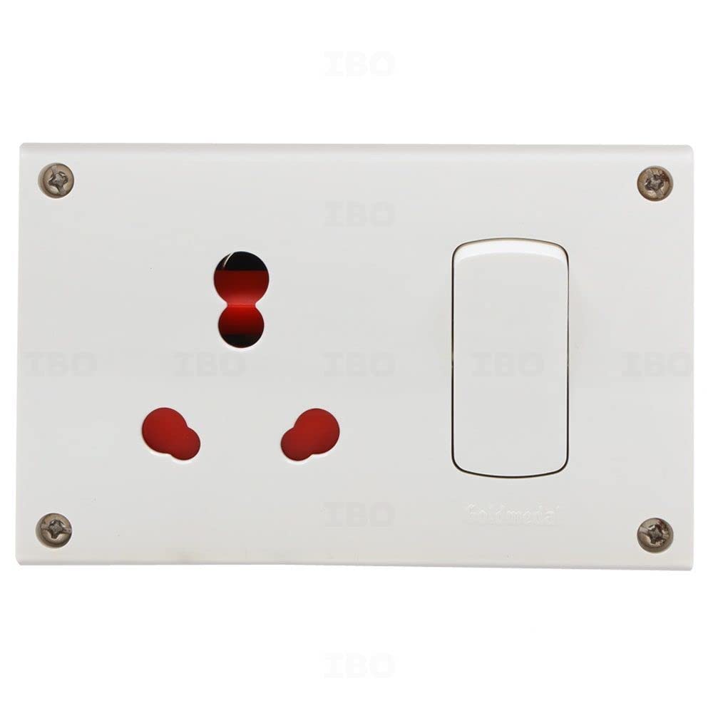 Goldmedal Polycarbonate 240V 6&16A 3 In One Switch Socket Combined