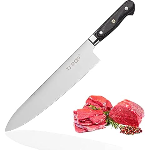 Gyuto Chef Knife 10.6 inch, TJ POP Professional Japanese Sushi Knife, Full-Tang Designed, Premium High Carbon Steel Blade 270mm Cover
