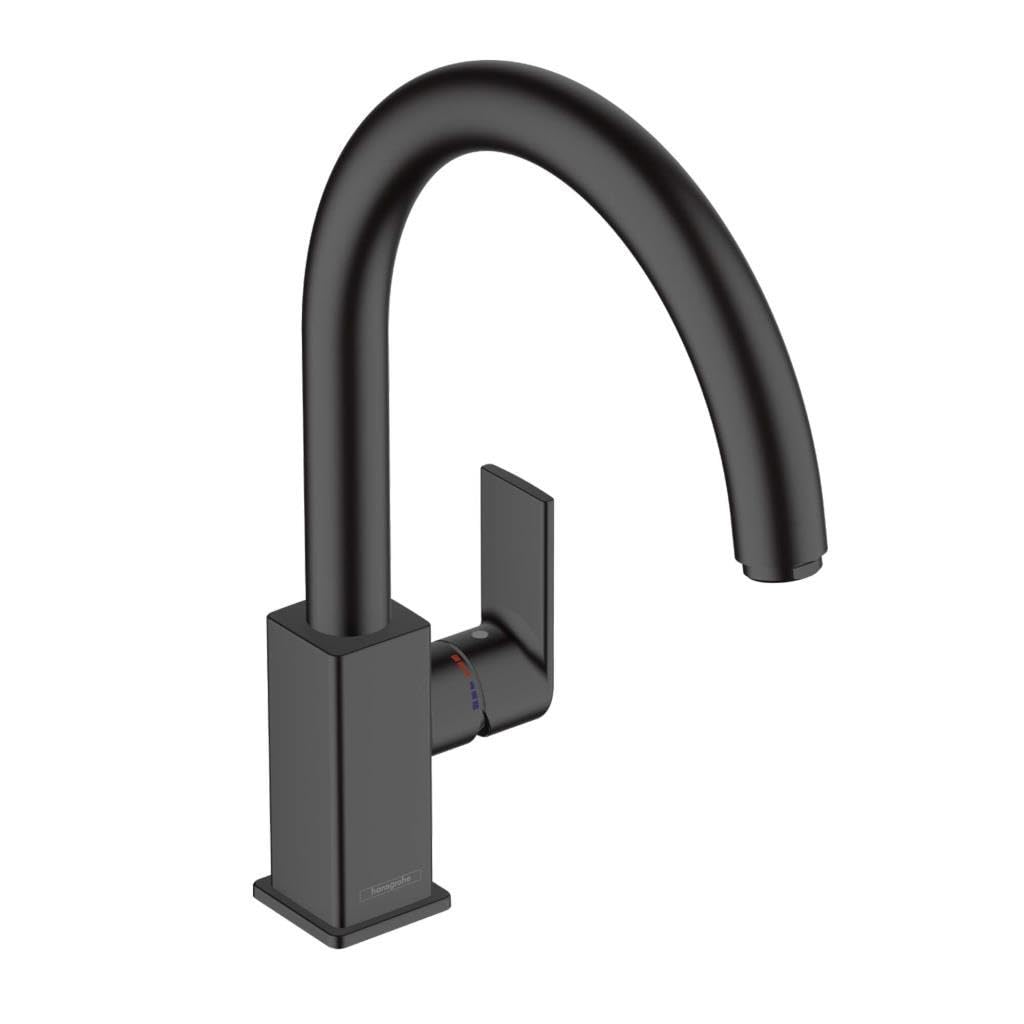 Hansgrohe Vernis Shape M35 Miscelatore Monocomando Cucina 260 Con Bocca Orientabile, Nero Opaco, 71871670 - 4