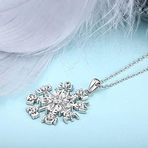 JO WISDOM 925 Sterling Silver Snowflake Pendant Amulet Vegvisir Necklace Viking Jewellery for Women
