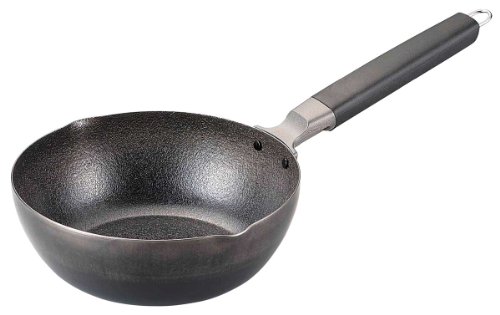 下村企販 フライパン 深型 20cm 【日本製】 ガス火・IH対応 油なじみがよく こびりつきにくい 炒め鍋 ファイバーライン加工 鉄製 燕三条 33847