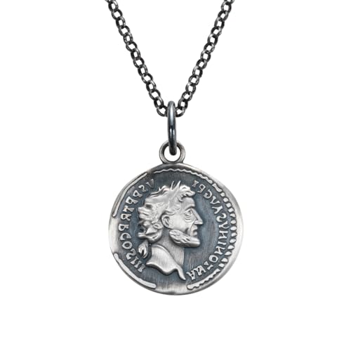 AnuClub St. Michael/St. Christopher/Coin Necklace Pendant S999 Sterling Silver Amulet Medal Necklace for Men Women with 19.3in Chain