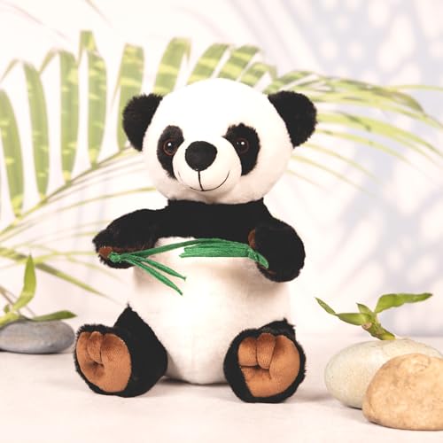 Image of Mirada Glitter Eye Panda Soft Toy - 22cm | Cute Black & White Plush Stuffed Animal for Kids, Boys & Girls | Super Soft Cuddly Panda Toy Room Decor Plushie