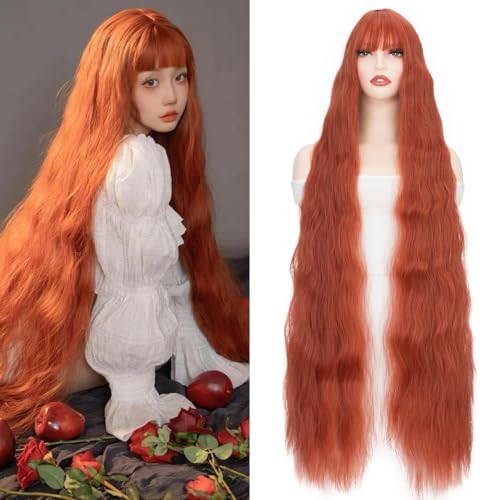 Rose bud Rapunzel Wigs Long Wavy Curly Wig with Fringe...