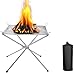 Tragbare Feuerstelle für Outdoor-Camping, 42 cm, Faltbare Edelstahl-Mesh-Feuerstelle mit Tragetasche, Kamin, Grill-Feuerschale für Terrasse, Hinterhof, Garten, Picknicks, Lagerfeuer