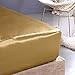 THXSILK 100% Mulberry Silk Sheet Set, 7A+ Silk Sheet Set Soft Breathable, Luxury Bedding (1 Flat Sheet, 1 Fitted Sheet, 2 Pillow Shams) King, Metallic Gold