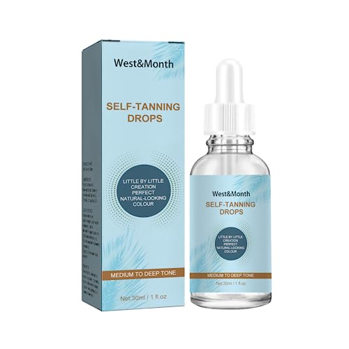 30ml Bräunungsessenz, Selbstbräunungs Serum, Flüssiger Sofort-Selbstbräuner, Body Tanning Bronzing Bronzer Water, Serum für Einen Natürlich Gebräunten Teint, Bronzer-Tropfen