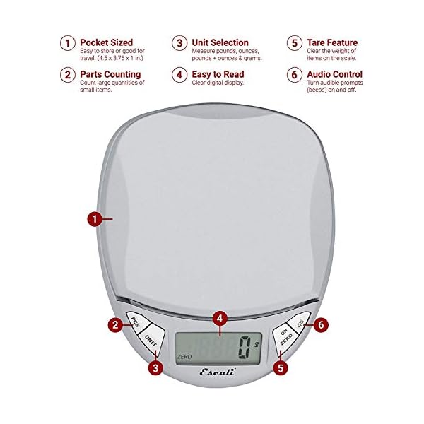 Escali N115S Pico Digital Scale, 1 Count, Silver Universal Polymer