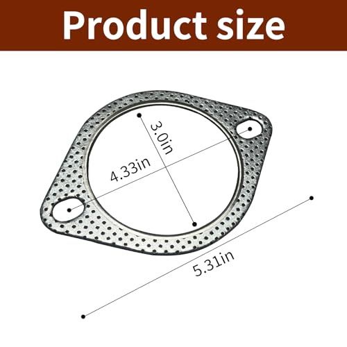 Image of 1 Pack 2 Pcs Car Exhaust Pipe Interface Gasket, Exhaust Flange ,3.0 inch Id Pipe Clamp Flange Reinforced High Temperature Gasket ,Fits For Car