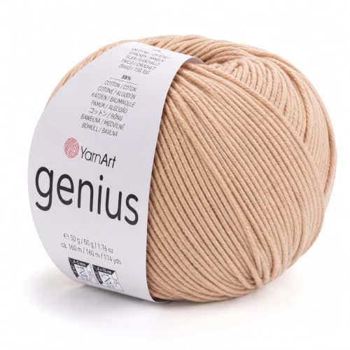 Image of YarnArt Genius Soft Cotton Blend Yarn, 1 Pack (1.76 oz / 174 Yds)