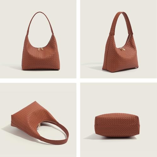 Leather Hobo Bags for Women Small Soft Shoulder Purse Slouchy Tote Handbags with Double Zipper Design 20253