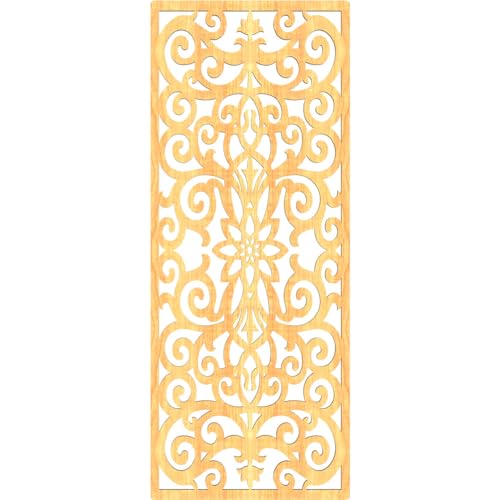 Image of Buel Decorative Pierced Fretwork Wood Wall Panels, 13 3 /8 inchW x 34 3 /8 inchH x 3 /8 inchT, Cherry