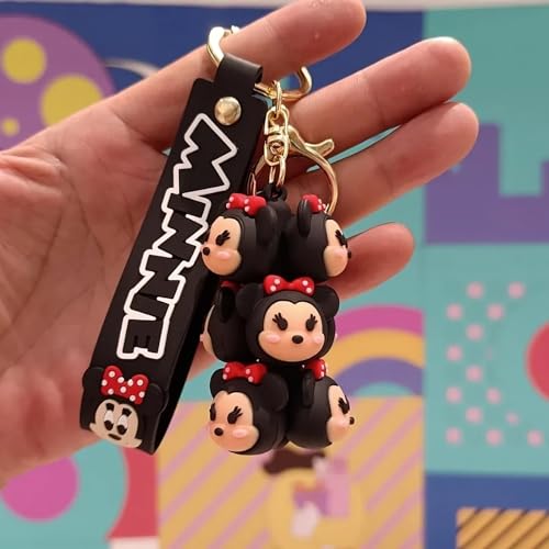 Image of Cute Cartoon Character Silicone 3D Key Chain with Strap Charm & Metal Hook, Merchandise Key Rings Gift for Kids Girls Boys Men & Women