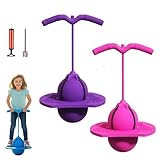 Balance Jumping Ball Childrens with Stable Handle, Indoor Bouncing Board Training Toy for Kids & Adults, High Bounce Exercise Hopper for Balance Training and Fun Play (Purple+Purple)