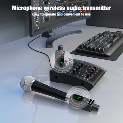 Sistema inalámbrico de micrófono ciciglow: transmisor y receptor XLR 2.4 GHz, para micrófonos dinámicos y condensadores, mezcladora, sistema PA, alcance de 50 m (1 transmisor + 2 receptores) miniatura 3