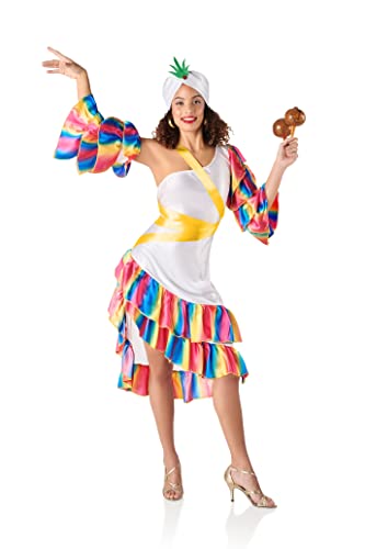 Kimokawaii Disfraz de Rumbera Blanca Mujer (Mujer M/L)