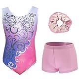 Aosva Gymnastics Leotards for Big Girls One-piece Sparkle Colorful Rainbow Dancing Athletic Leotards