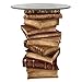 Design Toscano NG32069 Power of Books Vintage Decor Stacked Books End Table with Glass Top, 21 Inch Tall, Handcast Polyresin, Full Color