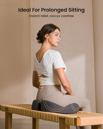Image of ProtoArc Seat Cushion, Office Chair Cushion for Sciatica, Coccyx Cushion, Ergonomic Memory Foam Seat Cushion for Car, Home, Pressure Relief Pad for Hip, Tailbone, All Day Comfort - Dark Gray