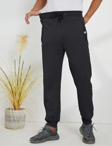 Gihuo Men's Sherpa Lined Athletic Sweatpants Winter Warm Track Pants4