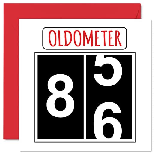 Divertidas tarjetas de cumpleaños número 86 para hombres y mujeres, Oldometer, tarjeta de feliz cumpleaños para papá, mamá, abuelo, tarjetas de felicitación de 145 mmx145 mm, tarjeta de cumpleaños 86