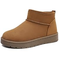 FUPPIA Girls Boots Warm Lightweight Winter Thick Sole Ankle Boots Comfortable Shoes for Little Big Kids Brown Size 1
