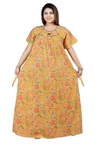 Image of Bejod's Collection Women Pure Cotton Nighty Combo Pack | Full Length Floral Printed Cotton Nighty Maxi | Soft & Breathable Night Dress for Women L to 4XL