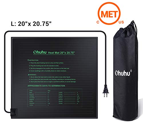 Ohuhu Seedling Heat Mat, 20" x 20.75" Large IP67 Waterproof Plant Heating Mat