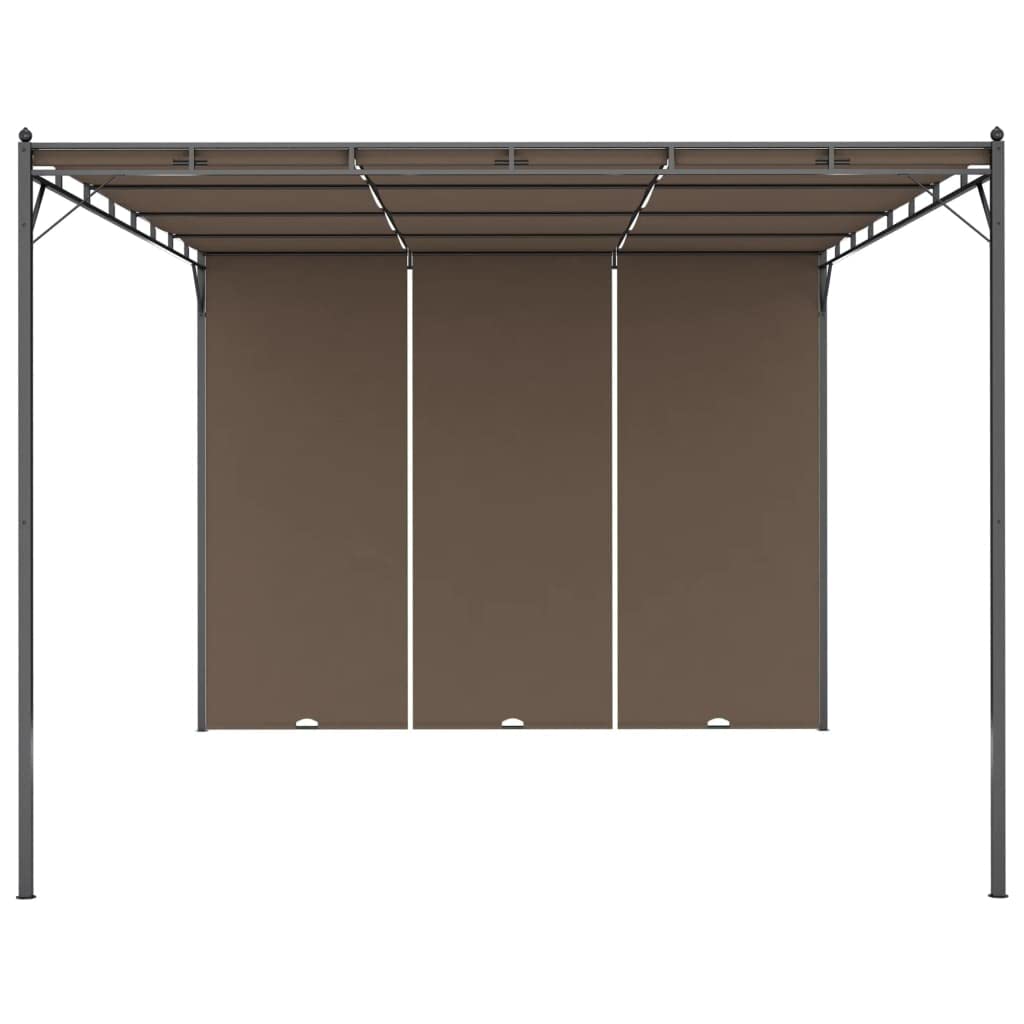Altana ogrodowa z zasłoną, 4 x 3 x 2,25 m, kolor taupe