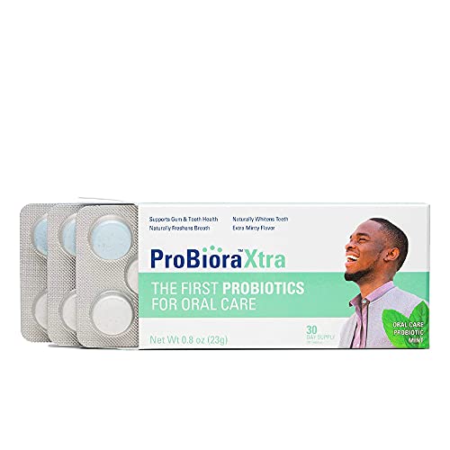 ProBioraXtra Oral-Care Probiotic Mints | Supports Healthy Teeth & Gums | Freshens Breath | Whitens Teeth | ProBiora3 Technology with 3 Probiotic Strains Native to The Mouth | 30 Day Supply (30g)