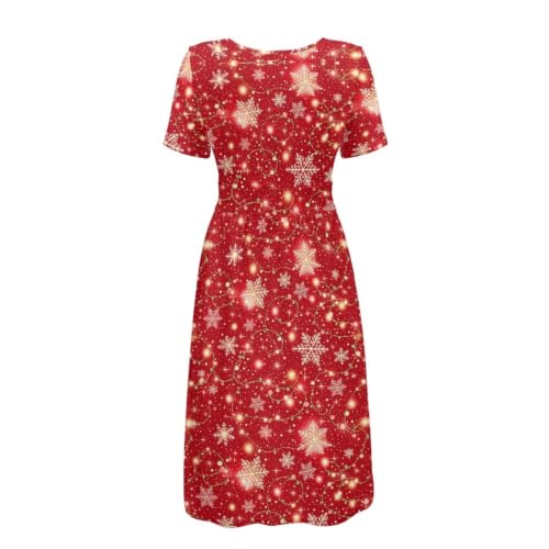 Image of Women's Summer Dresses Short Sleeve Formal Dresses with Pockets