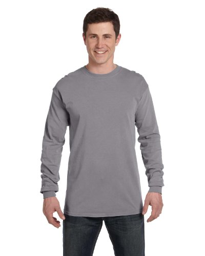 Image of Comfort Colors Ringspun Garment-Dyed Long-Sleeve T-Shirt (C6014)- GRANITE, 3XL