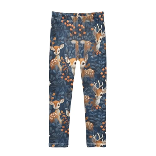 Tropical Deer 1 Girls Leggings Athletic Pants Tights Stretch Bottom