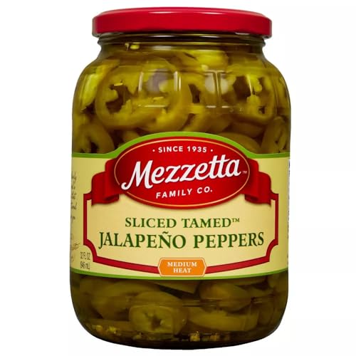 Jalapeno Peppers Deli Sliced Tamed 32 fl Oz PK of 2 Kosher Spicy By Mezzetta