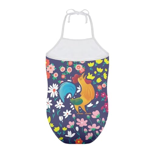 Image of One Piece Swimsuit for Girls Beach Bathing Suit Halter Straps Sports Swimwear for 1-10 Year Toddler Kids