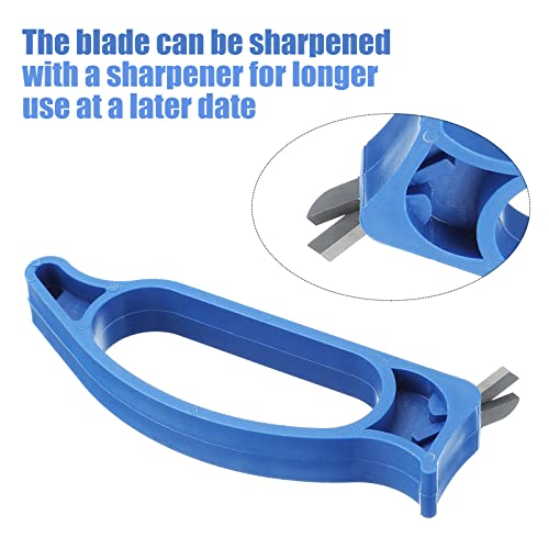 3 Pieces Ice Auger Blade Sharpener Abs Handle Ice Fishing Sharpener Universal Winter Ice Fishing Knife Sharpener For Blade Accessories, Blue #TOP2