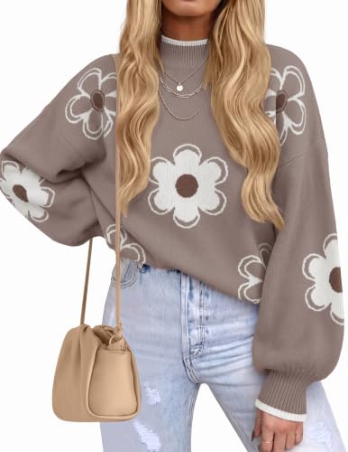 Image of ZESICA Women's 2026 Fall Striped Pullover Sweaters Tops Fashion Outfits