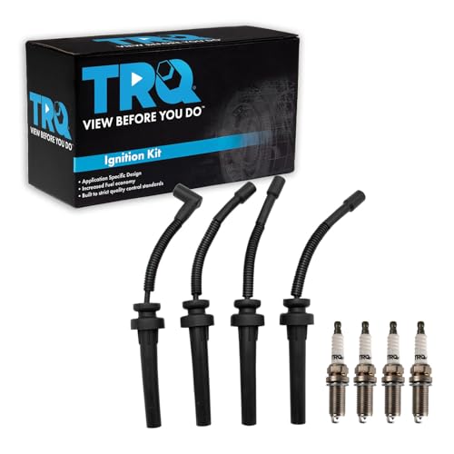 TRQ Spark Plug Kit 5 Piece Iridium Spark Plugs Compatible with 2003-2009 Chrysler PT Cruiser 2003-2005 Dodge Neon