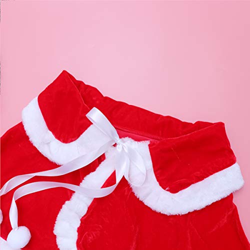 KESYOO Natal Papai Noel Xale Vermelho Natal Inverno Capa Mulheres Meninas Clima Frio Ombro Capa Feri