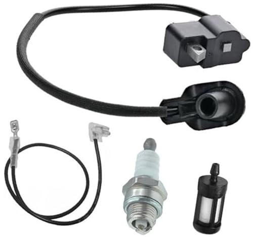 MEXWLOP 4134 400 1301 Zündspule, for STIHL, BT120 FS120 FS120R FS200 FS200R FS250 FS300 FS350 FR350 BT120C BT121 Motorsense, Kettensäge, ersetzt 4134 400 1306, mit Zündkerzenölfilter Zündspule für Gar
