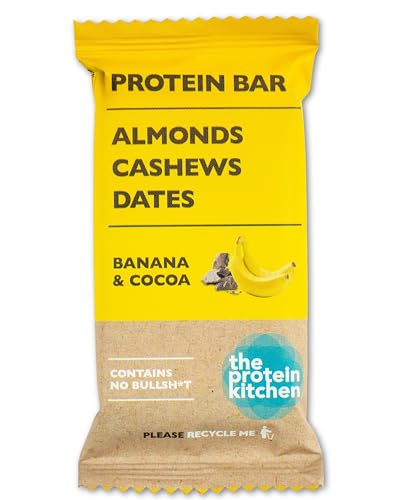 Barritas Proteicas Sin Azúcar Añadido – Snack Alto en Proteínas con Banana y Cacao – Ingredientes Naturales PACK 12u x 50g – The Protein Kitchen
