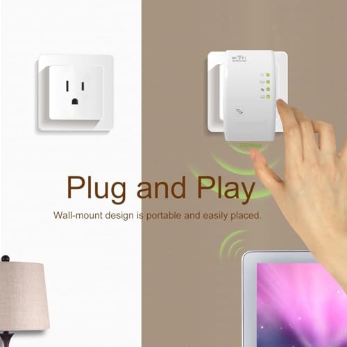 Image of WiFi Extender 300Mbps WiFi Repeater with Ethernet Port,WiFi Range Extender 2.4GHz Covers up to 3600 Sq.Ft and 45 Devices,Easy Quick Setup,Repeater and AP Mode,More Range for Every Wlan Network