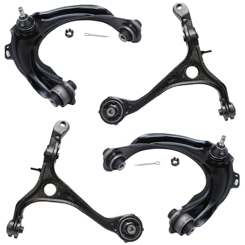 Image of Detroit Axle - 3.0L Front End 14pc Suspension Kit for 2003-2007 Honda Accord 2004 2005 2006, Upper Control Arms w /Ball Joints Lower Control Arms Ball Joints, Tie Rods, Sway Bar Links, Boots, Replaceme